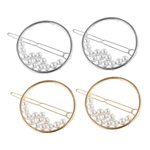 HAMPPLIES 4 Stück Teiliges Hohle mit Perlen Eleganter Haarschmuck für Frauen und Mädchen Dekorative Styling clips in Gold und Silber Geeignet für Hochzeit Party und Alltag von HAMPPLIES
