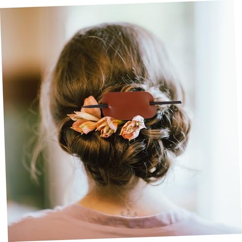 HAMPPLIES 4 Stück Teiliges Holz Haarstab mit Leder Einfacher Ponytail und Dutt Haarnadel Clip Stilvolles Haarschmuck Accessoire für Damen Vielseitig Einsetzbar und Elegant von HAMPPLIES