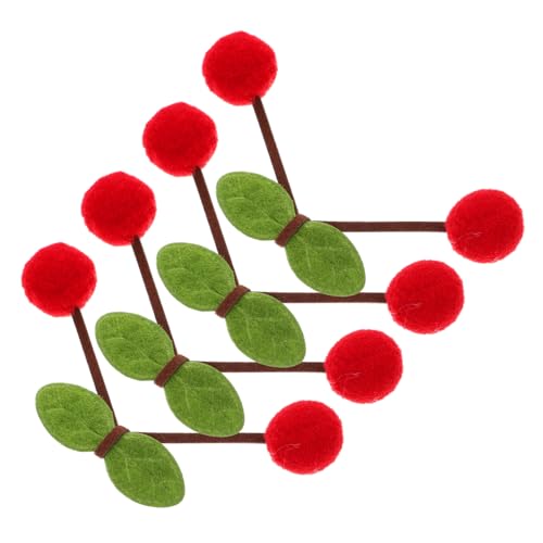 HAMPPLIES 4 Stück Teiliges Mädchen Cherry Haarspangen Süßes Design Langlebige Stoffclips Vielseitig als Seitenpony clip und Haarschmuck für Alltag und Fest von HAMPPLIES