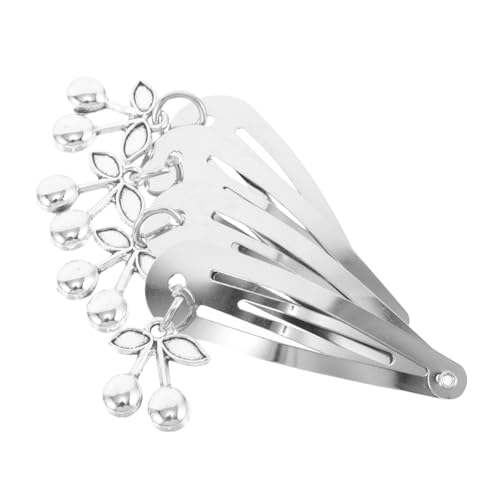 HAMPPLIES 4 Stück Teiliges Metall Haarklammern mit Kirschanhänger Punk Stil Robuste Haarspangen für Frauen Mädchen Modisches Accessoire für Partys Alltag und Besondere Anlässe von HAMPPLIES