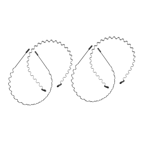 HAMPPLIES 4 Stück Teiliges Metall Haarreifen Wellenförmig Elastisch Robust Komfortabel Unisex Haarband Für Duschen Schminken Alltag von HAMPPLIES