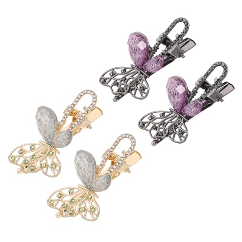 HAMPPLIES 4stücke Schmetterlings-haarclips Mit Strasssteinen Französischer Stil Haarnadeln Für Damen Vintage-haarschmuck Für Hochzeit Party Und Freizeit von HAMPPLIES