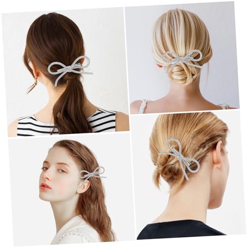 HAMPPLIES 4 Stück Teiliges Strass Haarspangen mit Schleifen Leichte Langlebige Haarklammern für Damen und Mädchen Funkelnde Haarschleifenclips für Alltag und Festliche Anlässe von HAMPPLIES