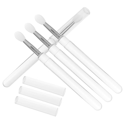 HAMPPLIES 4 Stück Teiliges Tragbare Silikon Lippenpinsel für Lippenmasken und Lidschatten Wiederverwendbar Transparent für Präzise Lippenlinien und Make Up Anwendung für Zuhause und Profis von HAMPPLIES
