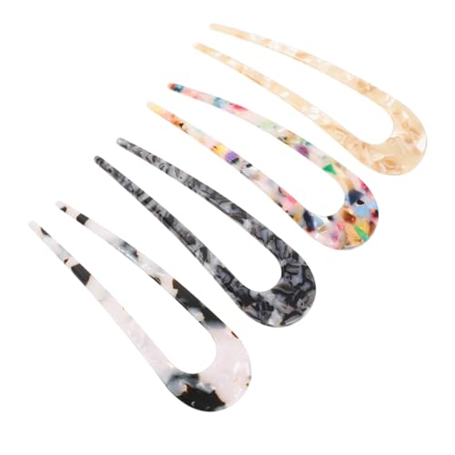 HAMPPLIES 4 Stück U förmige Haarnadeln Hochwertigem Acetat für Damen Minimalistischer Haarschmuck Stilvolle Haarklammern für Alltag Party und Festliche Anlässe Vielseitig und Attraktiv von HAMPPLIES
