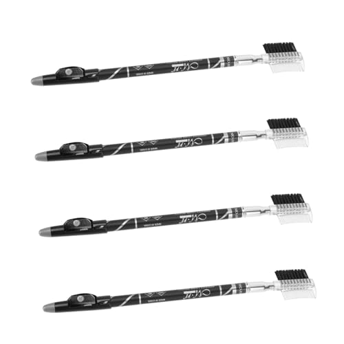 HAMPPLIES 4 Stück Wasserdichte Augenbrauenstifte mit integriertem Anspitzer Langlebige Microblading Pens für präzises Zeichnen natürlicher Brauen für Frauen Home Salon und Reisen von HAMPPLIES