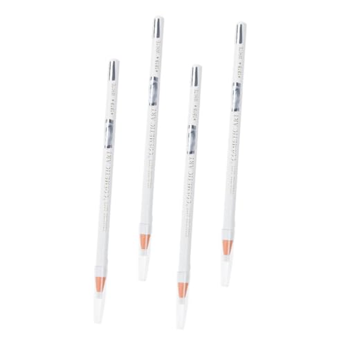 HAMPPLIES 4 Stück Wasserfester Wischfester Weißer Augenbrauenstift mit Feiner Spitze Langanhaltender Glatter Make Up Stift für Präzise Konturierung und Natürlich Definiertes Augenbrauen von HAMPPLIES