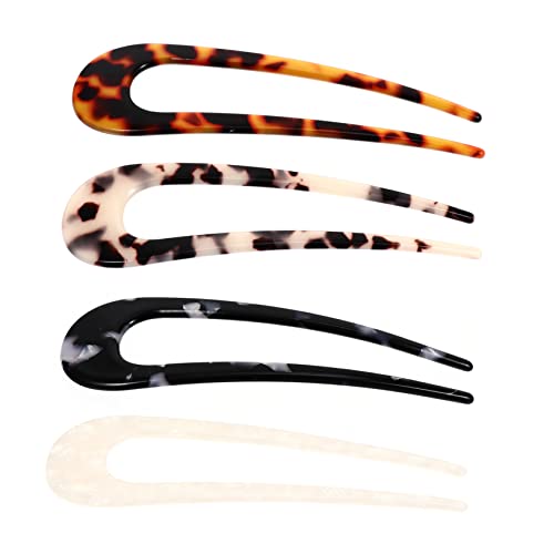 HAMPPLIES 4stücke U-förmige Haarklammern Im Vintage-design Mit Weißen Und Gepunkteten Varianten Elegante Haaraccessoires Für Frauen Und Mädchen Für Hochsteckfrisuren von HAMPPLIES