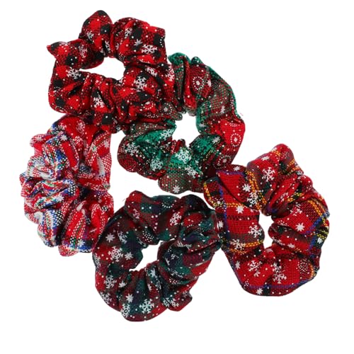 HAMPPLIES 5 Stück Haargummi Klein Weihnachtlich Bunt Haargummis Für Pferdeschwanz Seil Haarbänder Mädchen Lockiges Haar Schneeflocken Blaues Weiches von HAMPPLIES