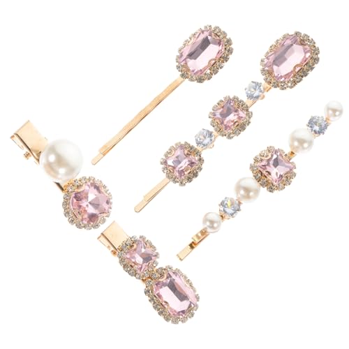 HAMPPLIES 5 Stück Strasshaarbarrettes Strasshaarclip Haarnadel Für Frauen Metallhaarklammern Haarklammern Mit Strasssteinen Dekorative Haarclip Strasshaarklammern Strasshaarzubehör Pink von HAMPPLIES