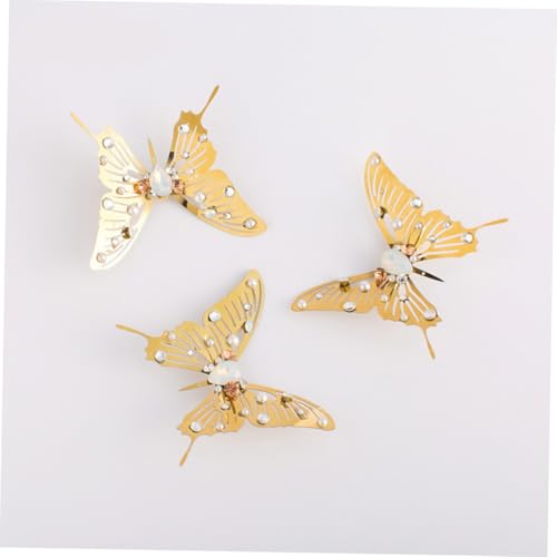 HAMPPLIES 5 Stück Teiliges Goldfarbene Legierung mit Hohlraummuster und Künstlicher Perle Kleine und Große Schmetterlings haarklammern für Damen Mädchen Braut Hochzeit Haarschmuck Frisur von HAMPPLIES