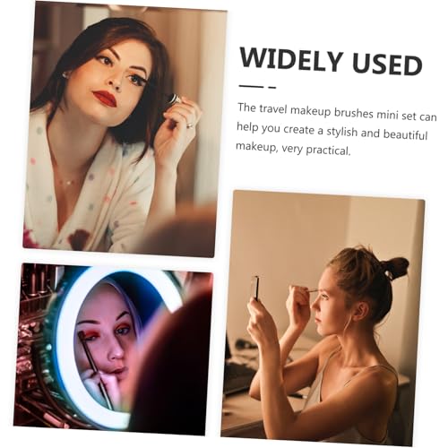 HAMPPLIES 5 Stück Teiliges Lidschattenpinsel set für Frauen Tragbares Kosmetik pinselset mit Weichen Borsten und Spiegel Kompakt für Reisen und Professionelles Make up Inklusive von HAMPPLIES
