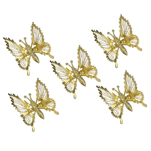 HAMPPLIES 5 Stück Teiliges Metall Haarspangen mit Beweglichen Schmetterlingsflügeln Glänzende Damen Haarklammern Sicherer Halt ohne Haarschäden für Party Alltag und Besondere Anlässe von HAMPPLIES