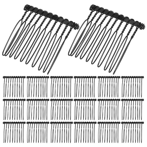 HAMPPLIES 50 Stück Haarkämme Zähne Metall Draht Schleierclip Braut Haaraccessoire für Hochzeiten Partys Updos Flexibler Haarhalter für Damen Mädchen Crown Design von HAMPPLIES