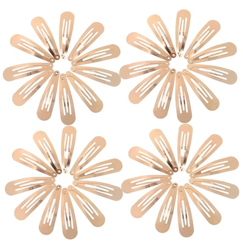 HAMPPLIES 50 Stück Haarspangen Metall Snap Clips Haarclip für Mädchen Haarschmuck Gold DIY Haarklammern Robust Langlebig für Ponytail und Verschiedene Frisuren von HAMPPLIES