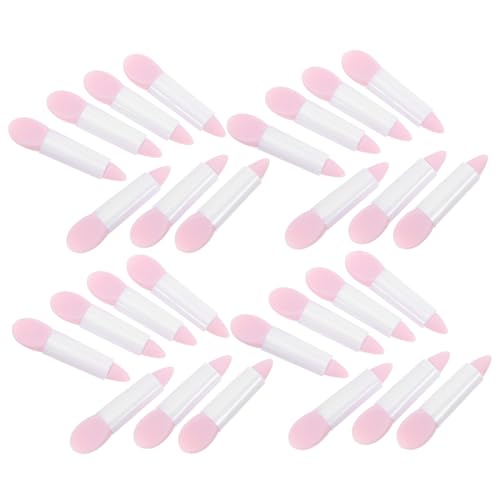 HAMPPLIES 50 Stück Silikon Lippenpinsel und Lidschattenapplikator Wiederverwendbares Beauty Tool mit Weichem Silikon Doppelseitig für Präzises Auftragen von Lippenstift Lipgloss Lidschatten von HAMPPLIES