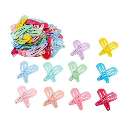 HAMPPLIES 50 Stück Teiliges Snap Hair Clip für Mädchen Bunte Metall Haarklammern Süße Candy farben Einfache Anwendung Schonend für Kinderhaar Vielseitiger Haarschmuck für Alltag und von HAMPPLIES