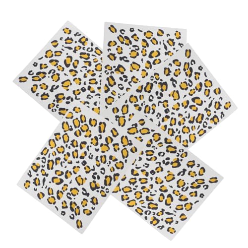 HAMPPLIES 6 Blätter Teiliges Temporäre Leoparden Tattoos mit Zartem Leicht Anzubringen und Abwaschbar Modisches Körperkunst Sticker für Beine Rücken und Mehr von HAMPPLIES