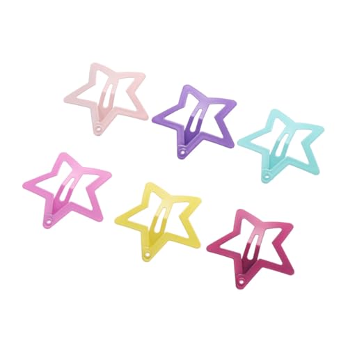 HAMPPLIES 6 Paar Bunte Stern Haarspangen für Mädchen Umweltfreundliche Haarklammern Farbenfrohe Haarschmuck für Geeignet als zu Geburtstag Weihnachten und Besonderen Anlässen von HAMPPLIES