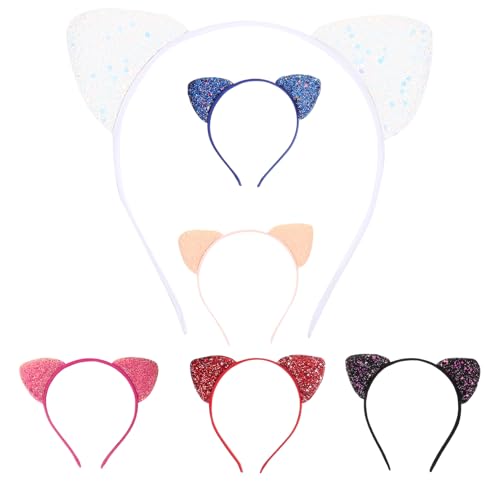 HAMPPLIES 6 Stck Katzenohren Haarband für Mädchen Teiliges mit Pailletten Süße Tierohren Stirnband für Kostümpartys Karneval und Cosplay Bequem und Leicht für Feiern HAMPPLIES 6 Stck Katzenohren Haarband für Mädchen Teiliges mit Pailletten Süße Tierohren Stirnband für Kostümpartys Karneval und Cosplay Bequem und Leicht für Feiern von HAMPPLIES