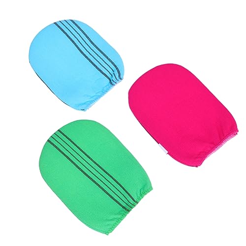 HAMPPLIES 6 Stück Exfolierende Duschhandschuhe Dual Sided Peeling Handschuhe für Körperpflege für Männer und Farben Zufällig Zufällige Farbe Zufällige Farbe von HAMPPLIES