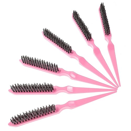 HAMPPLIES 6 Stück Friseur Teasing Kamm Dreireihiger Haarglättungskamm für Männer Kopfhautpflege Leicht und Tragbar für Friseursalons und von HAMPPLIES