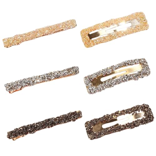 HAMPPLIES 6 Stück Haarklammern mit Funkelnden Strasssteinen Elegante Haarspangen für Mädchen und Damen Vielseitig Einsetzbar zum Fixieren von Ponyfransen und Dekorieren Verschiedener von HAMPPLIES