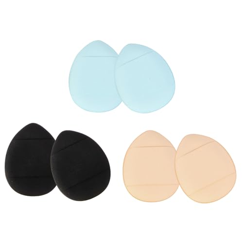 HAMPPLIES 6 Stück Mini Puderquaste mit Halteband Waschbare Make Up Schwämmchen für Gesicht Feiner Flaum Nass Trocken Verwendbar Langlebig und Sanft zur Haut für Foundation und Puder von HAMPPLIES