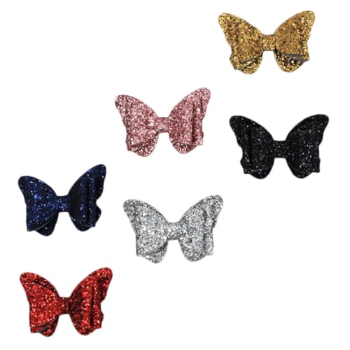 HAMPPLIES 6 Stück Teiliges Bunter Glitzer pailletten Haarschleifen mit Clip Süße Junge Mädchen Haarklammern Kindgerechter Haarschmuck Sicher und Bequem für Geburtstage und Festtage von HAMPPLIES