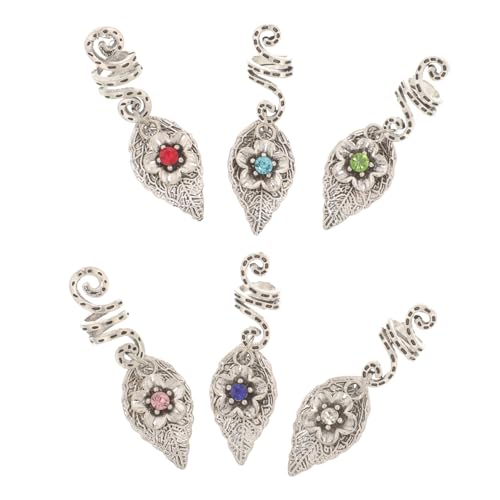 HAMPPLIES 6 Stück Teiliges Dreadlocks Haarring aus Legierung mit Anhänger Vielseitiger Haarschmuck für Zöpfe und Flechtfrisuren Dekorative Haarringe für Damen Geeignet für Alltag und von HAMPPLIES