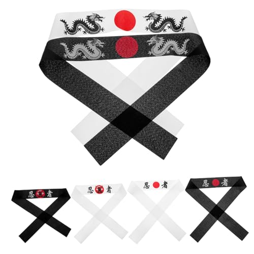 HAMPPLIES 6stücke Ninja Stirnbänder Japanische Karate-samurai-bandanas Polyester Kostüm-stirnbänder Für Junge Mädchen Geburtstagsfeiern Und Partys von HAMPPLIES