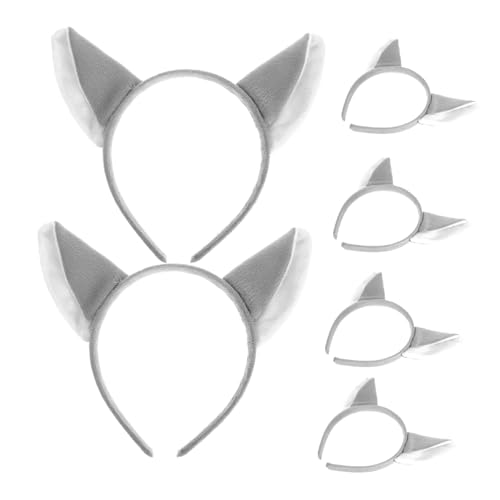 HAMPPLIES 6 Stück Teiliges Plüsch Haarreifen mit Wolfsohren Leicht und Bequem als Party Kopfbedeckung und Fotorequisite für Erwachsene Tierisches Accessoire für Cosplay und von HAMPPLIES