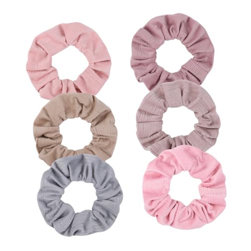 HAMPPLIES 6 Stück Teiliges Retro Haargummis Elastische Pferdeschwanzhalter für Mädchen und Frauen Schonend Weiche Haarschleifen Vielseitig für Alltag Party Hochzeit Geeignet von HAMPPLIES