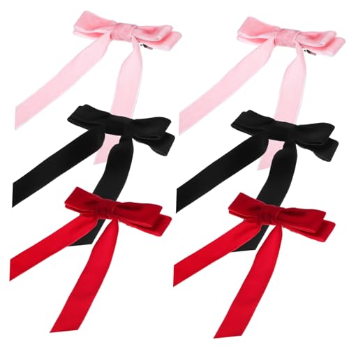 HAMPPLIES 6 Stück Teiliges Samt Haarklammern Große Schleifen Haarspangen für Mädchen und Frauen Weiche Langlebige Haarclips für Dickes und Komfortable Haarschmuck Accessoires von HAMPPLIES