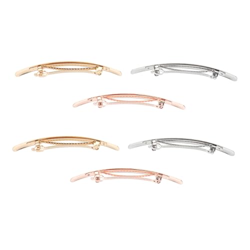 HAMPPLIES 6 Stück Teiliges Schmale Glatte Haarspangen für Damen und Mädchen Edle Haarclips in Gold Silber und Roségold mit Feiner Gebürsteter Oberfläche Schlichtes Design für Alltag und von HAMPPLIES