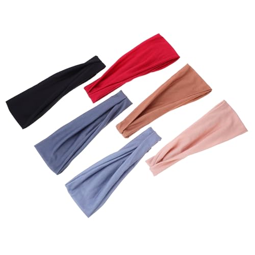 HAMPPLIES 6 Stück Teiliges Sport Stirnband aus Atmungsaktivem Rutschfestem Material für Damen und Herren Elastisch und Vielseitig für Yoga Fitness Outdoor Training in Sechs Unifarbenen von HAMPPLIES