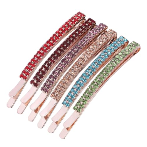 HAMPPLIES 6 Stück Teiliges Strass Haarschmuck mit Haarspangen Funkelnde Haarclips für Braut Party und Alltag Elegante Seiten haarpinnen für Damen und Mädchen von HAMPPLIES