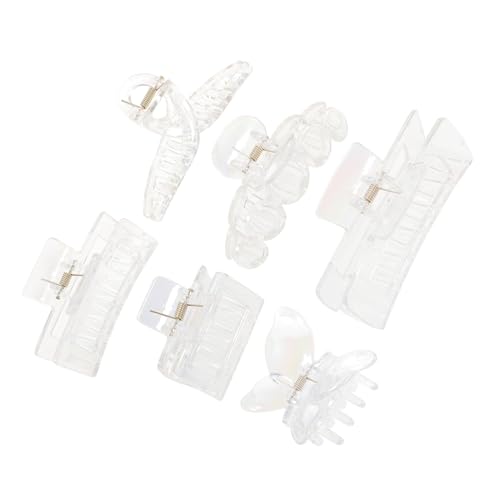 HAMPPLIES 6 Stück Teiliges Transparentes Haarklammern Flexible Langlebige Haarkrallenclips für Damen Vielseitige Haarschmuck Haarklammern zum Frisieren Kochen Make up und Täglicher von HAMPPLIES