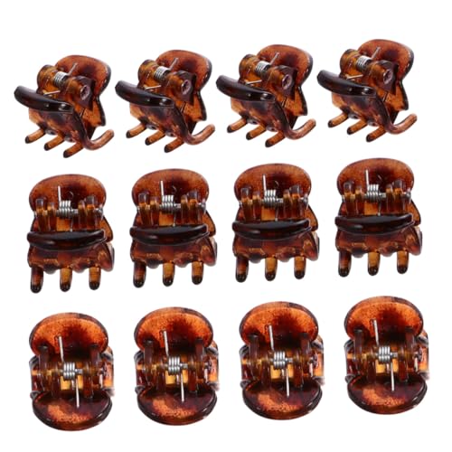 HAMPPLIES 60 Stück Mini Haarklammern Kunststoff Kleine Haarkrallen für Damen Mädchen Mini Haarspangen Kaffee Farbe Haltbare Haarclips für Alltägliche Frisuren und Haarschmuck von HAMPPLIES