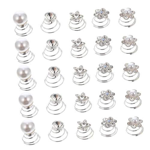 HAMPPLIES 60 Stück Teiliges Spiral Haarspangen mit Perlen für Braut und Damen Stilvolle Hochzeit Haarnadeln Einfach zu Drehen Stilvoller Haarschmuck für Besondere Anlässe und Festliche von HAMPPLIES