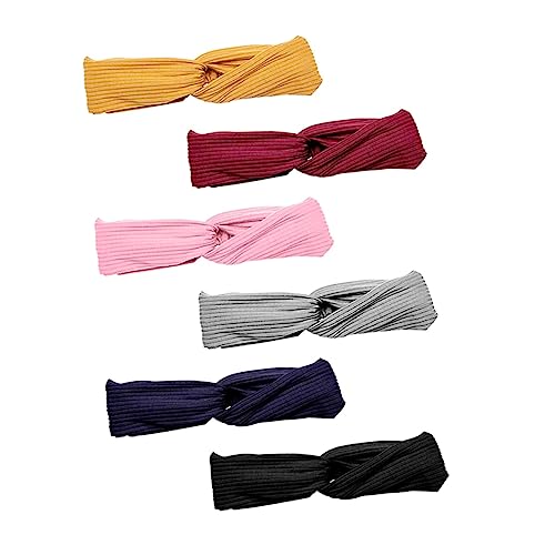 HAMPPLIES 6stücke Sportliches Stirnband Aus Hochwertigem Material Elastisches Haarband Mit Crossover-design Krempe Umschließt Haar Passt Sich Kopf An Leicht Zu Reinigen Für Yoga Laufen von HAMPPLIES