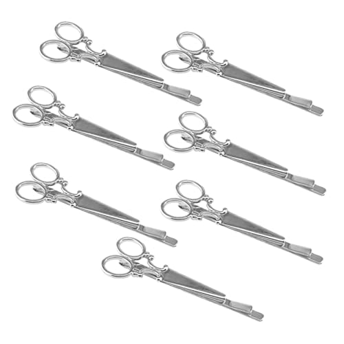HAMPPLIES 7 Stück Teiliges Haarklammer aus Frisierclips für Frauen Vielseitige Haarstyling Tools Silberfarbene Vintage Scheren Form Geeignet für Alltag Partys und Hochzeiten von HAMPPLIES