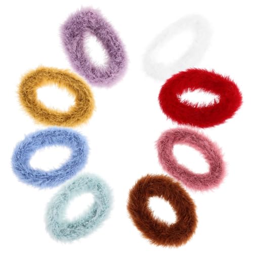 HAMPPLIES 8 Stück Plüsch Haargummis Teiliges Haarbänder Mini Haarbänder für Mädchen Elastisch Weiche Farbmischung Niedliche Haaraccessoires für Junge Mädchen und Kleinkinder Leichte von HAMPPLIES