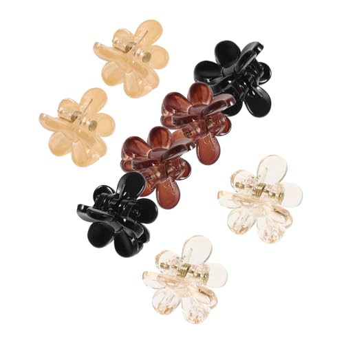 HAMPPLIES 8 Stück Teiliges Mini Blüten Haarklammer mit Strass Kleine Haarklammern aus Robustem Kunststoff Praktische Haarspangen für Mädchen und Frauen für Alltag und Styling von HAMPPLIES
