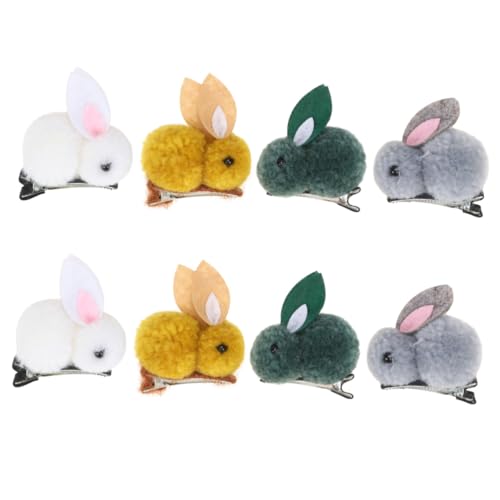 HAMPPLIES 8 Stück Teiliges Plüsch hasen Haarspangen für Damen und Niedliche Langlebige Haarclips mit Weichem Material Geeignet für Partys Alltag und Vielseitige Frisuren Zufällige Farbe von HAMPPLIES