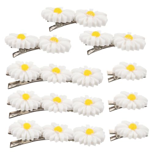 HAMPPLIES 9 Stück Teiliges Weiße Daisy Flower Hairpins Niedliche Haarklammern Einfach zu Tragen und Rutschfest für Damen und Mädchen bei Partys Urlaub und Alltagsschmuck von HAMPPLIES