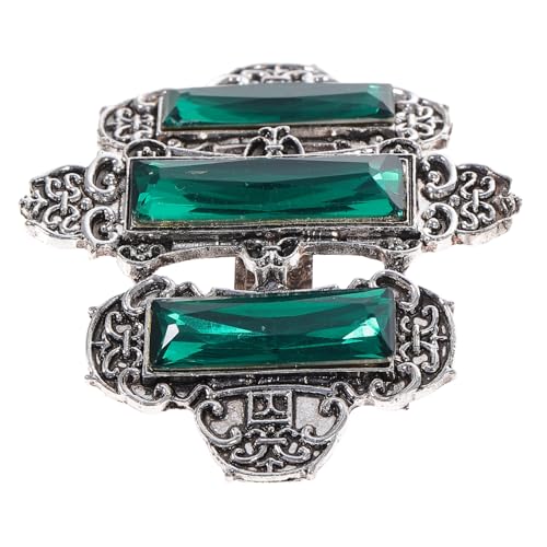 HAMPPLIES Antiqued Alloy Haarspange mit Kristallbesatz Modischer Ponytail Clip in Silber Grün Langlebiger Frühlingsverschluss Eleganter Haarschmuck für Frauen Vielseitig für Alltag und Party von HAMPPLIES