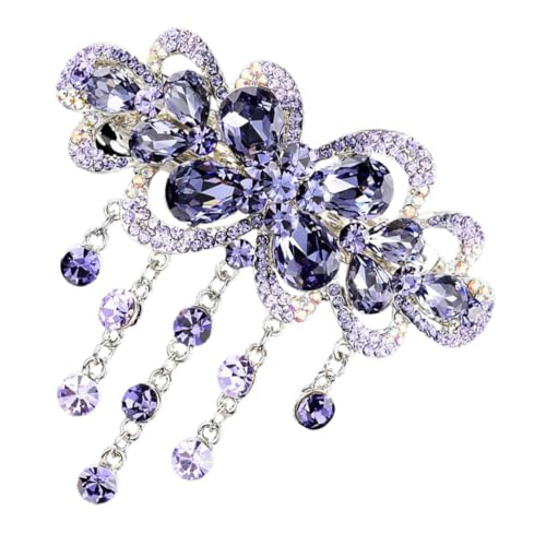 HAMPPLIES Automatische Haarspange mit Strasssteinen Eleganter Frühlingsclip für Damen und Mädchen Rutschfester Haarschmuck für Partys Hochzeiten und Alltag Geeignet für Dickes und von HAMPPLIES