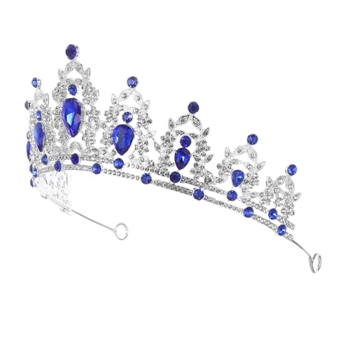 HAMPPLIES Barock Diadem mit Strasssteinen Vintage Prinzessin Tiara Kopfschmuck Funkelndes Brautzubehör für Hochzeit Geburtstag Abschlussball und Festliche Anlässe von HAMPPLIES