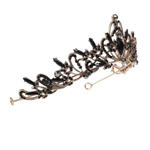 HAMPPLIES Barock Krone Damen Haarschmuck aus Legierung mit Strass Retro Schwarze Prinzessin Tiara Haarreif für Hochzeit Party Festival und Geburtstagsfeier HAMPPLIES Barock Krone Damen Haarschmuck aus Legierung mit Strass Retro Schwarze Prinzessin Tiara Haarreif für Hochzeit Party Festival und Geburtstagsfeier von HAMPPLIES